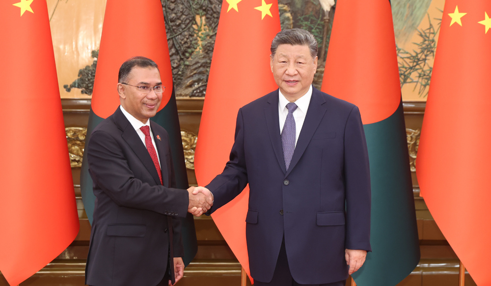 習(xí)近平會(huì)見(jiàn)孟加拉國(guó)總理塔里克