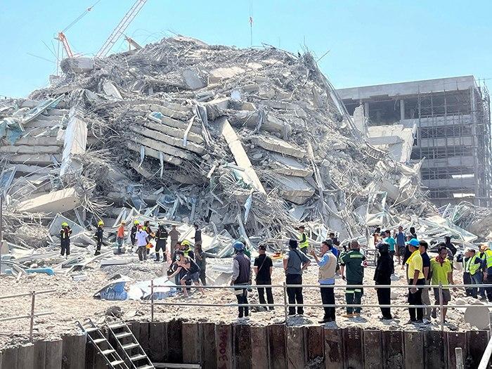 泰國曼谷一在建大樓因地震倒塌